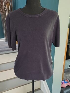 Sag Harbor Navy Short Sleeve Knit Top